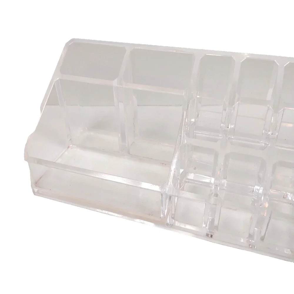 Home Basics 14 Section Clear Cosmetic and Jewelry Holder Organizer Vanity Storag